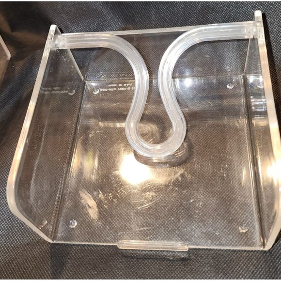 Vintage Rare 1970s Space Age Designs Lucite Clear Post Modern Napkin Holders Sta - Picture 9 of 13